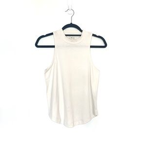 Vintage Madewell Ivory Relaxed Fit Mock Turtleneck Sleeveless Tank Top
